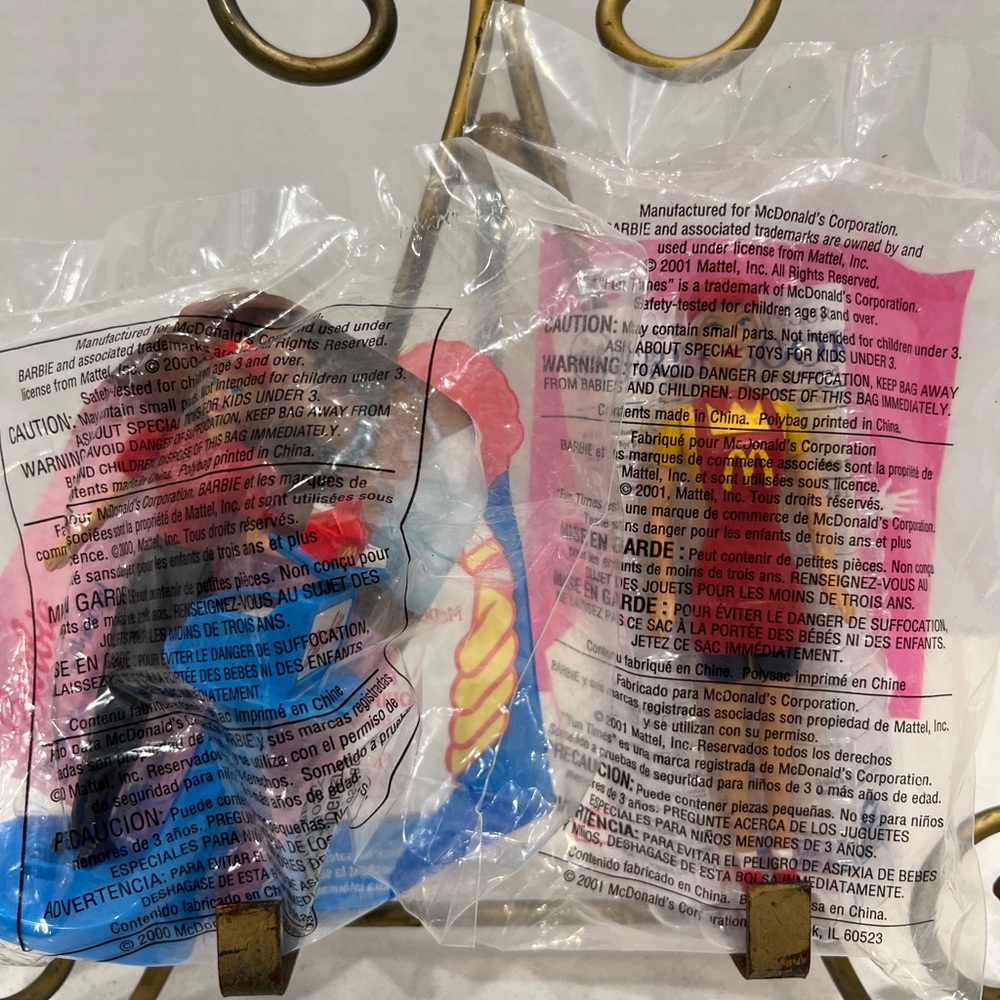 2 McDonald’s Barbies - Crew Barbie (2000) Fun Time Barbie (2001) 4.5-5” tall